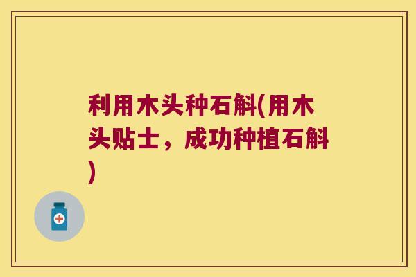 利用木头种石斛(用木头贴士，成功种植石斛)