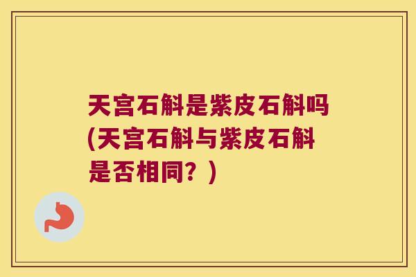 天宫石斛是紫皮石斛吗(天宫石斛与紫皮石斛是否相同?) 天宫石斛是紫皮石斛吗(天宫石斛与紫皮石斛是否相同?)
