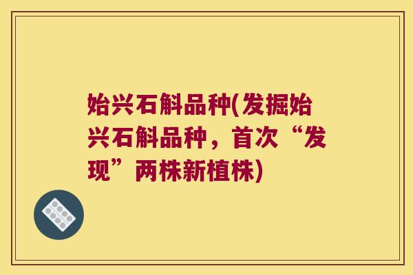 始兴石斛品种(发掘始兴石斛品种,首次“发现”两株新植株) 始兴石斛品种(发掘始兴石斛品种,首次“发现”两株新植株)