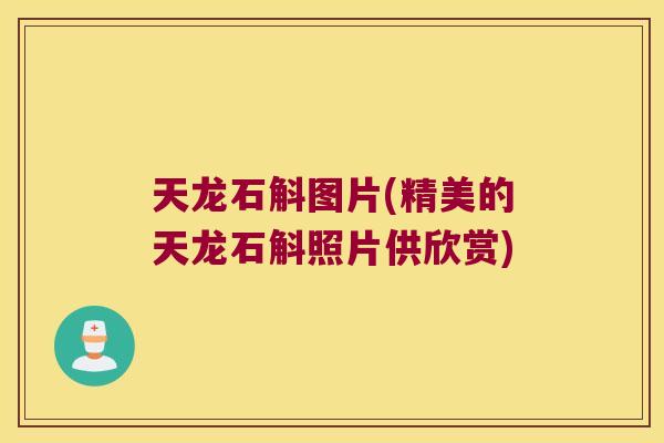 天龙石斛图片(精美的天龙石斛照片供欣赏)