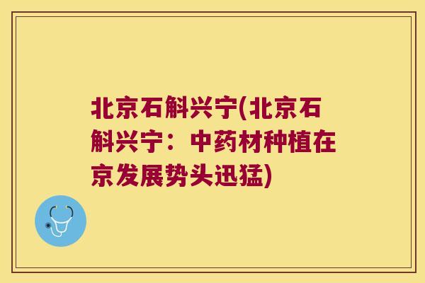 北京石斛兴宁(北京石斛兴宁：材种植在京发展势头迅猛)