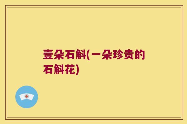 壹朵石斛(一朵珍贵的石斛花)
