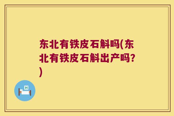 东北有铁皮石斛吗(东北有铁皮石斛出产吗？)