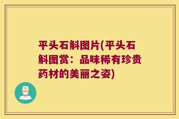 平头石斛图片(平头石斛图赏：品味稀有珍贵药材的美丽之姿)