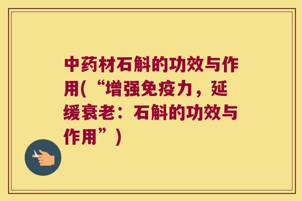 材石斛的功效与作用(“增强力,延缓:石斛的功效与作用”) 材石斛的功效与作用(“增强力,延缓:石斛的功效与作用”)