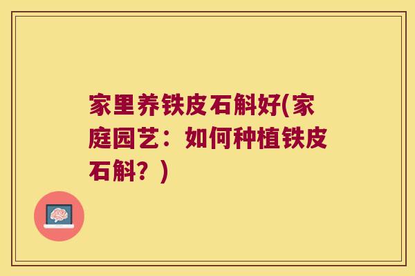 家里养铁皮石斛好(家庭园艺：如何种植铁皮石斛？)