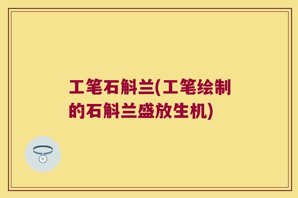 工笔石斛兰(工笔绘制的石斛兰盛放生机)