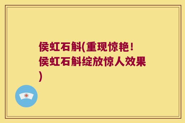 侯虹石斛(重现惊艳！侯虹石斛绽放惊人效果)