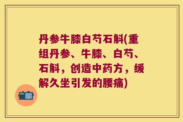 丹参牛膝白芍石斛(重组丹参、牛膝、白芍、石斛，创造中药方，缓解久坐引发的腰痛)