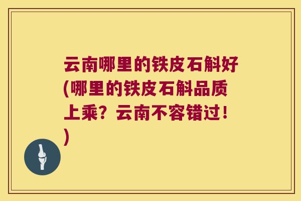 云南哪里的铁皮石斛好(哪里的铁皮石斛品质上乘？云南不容错过！)