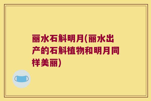 丽水石斛明月(丽水出产的石斛植物和明月同样美丽)