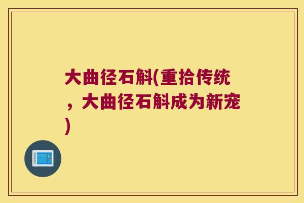大曲径石斛(重拾传统，大曲径石斛成为新宠)