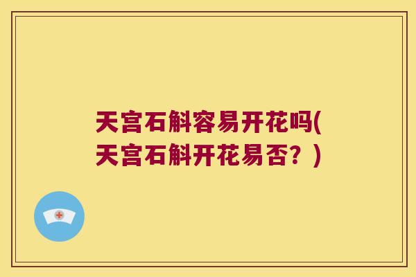 天宫石斛容易开花吗(天宫石斛开花易否？)