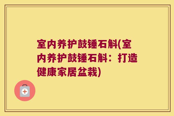 室内养护鼓锤石斛(室内养护鼓锤石斛：打造健康家居盆栽)