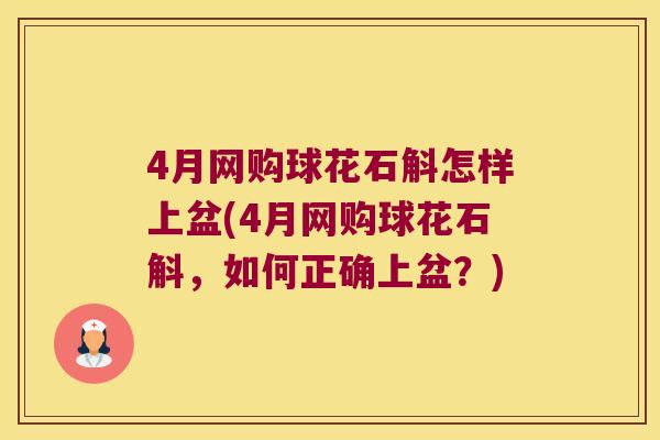 4月网购球花石斛怎样上盆(4月网购球花石斛，如何正确上盆？)