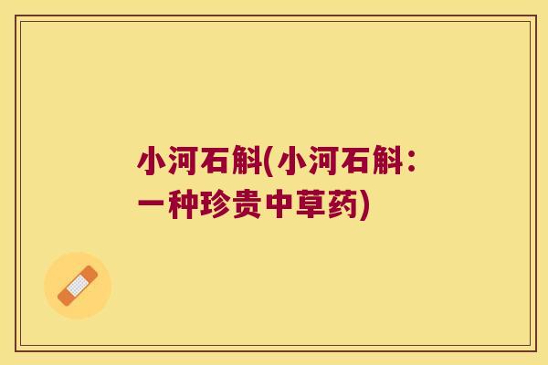 小河石斛(小河石斛：一种珍贵中草药)