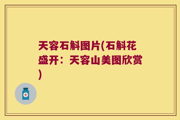 天容石斛图片(石斛花盛开:天容山美图欣赏) 天容石斛图片(石斛花盛开:天容山美图欣赏)