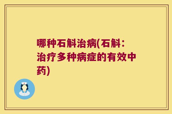 哪种石斛治病(石斛：治疗多种病症的有效中药)