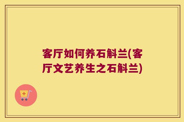 客厅如何养石斛兰(客厅文艺养生之石斛兰)