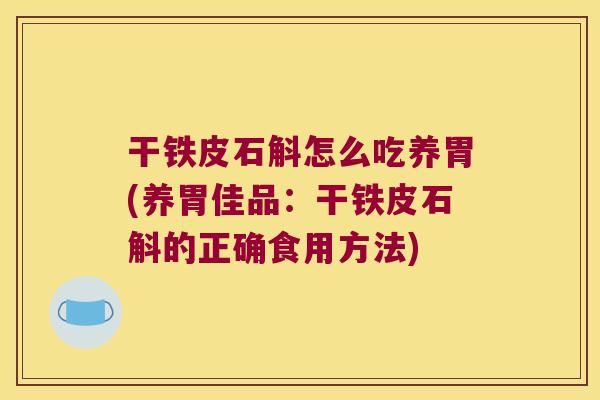 干铁皮石斛怎么吃养胃(养胃佳品:干铁皮石斛的正确食用方法) 干铁皮石斛怎么吃养胃(养胃佳品:干铁皮石斛的正确食用方法)