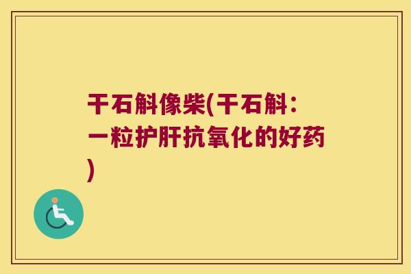 干石斛像柴(干石斛：一粒的好药)