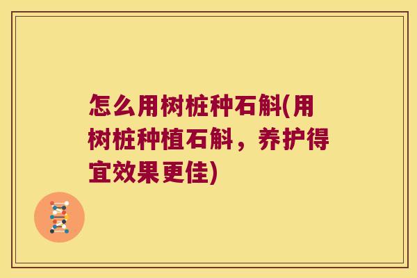 怎么用树桩种石斛(用树桩种植石斛，养护得宜效果更佳)