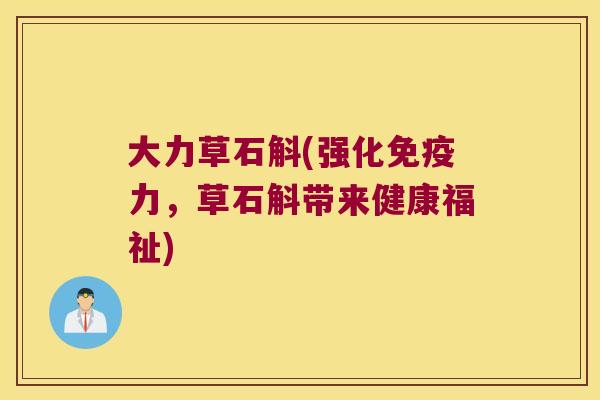 大力草石斛(强化力，草石斛带来健康福祉)
