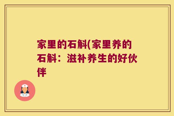 家里的石斛(家里养的石斛：滋补养生的好伙伴