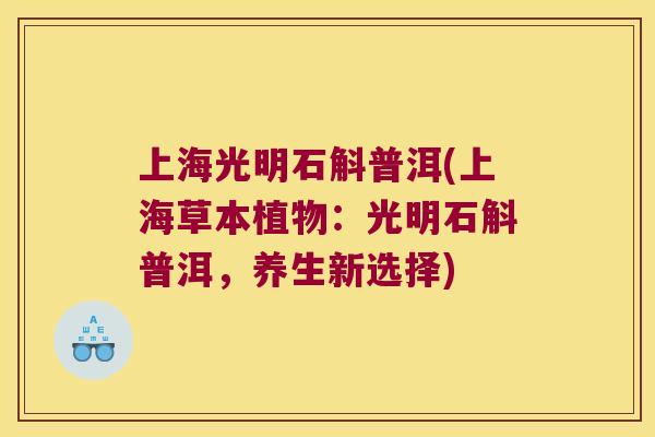 上海光明石斛普洱(上海草本植物：光明石斛普洱，养生新选择)