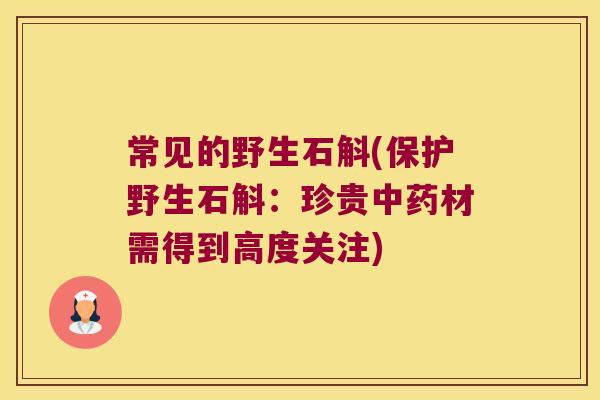 常见的野生石斛(保护野生石斛:珍贵材需得到高度关注) 常见的野生石斛(保护野生石斛:珍贵材需得到高度关注)