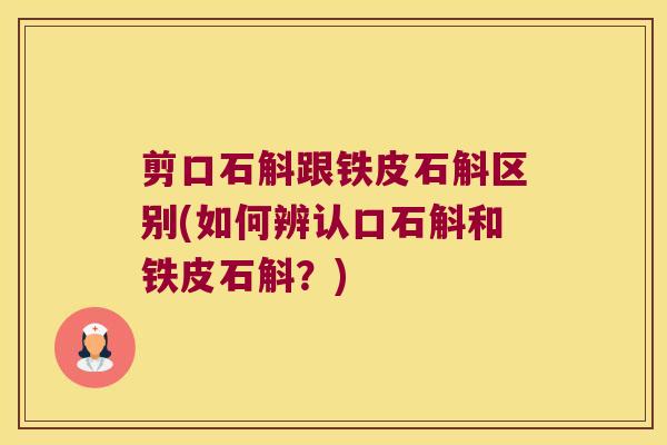 剪口石斛跟铁皮石斛区别(如何辨认口石斛和铁皮石斛？)