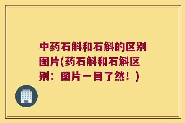 石斛和石斛的区别图片(药石斛和石斛区别：图片一目了然！)