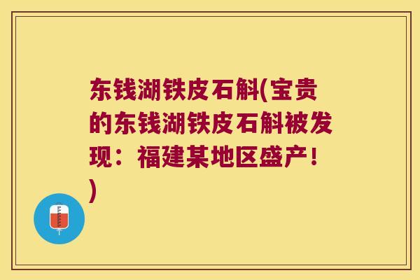 东钱湖铁皮石斛(宝贵的东钱湖铁皮石斛被发现：福建某地区盛产！)