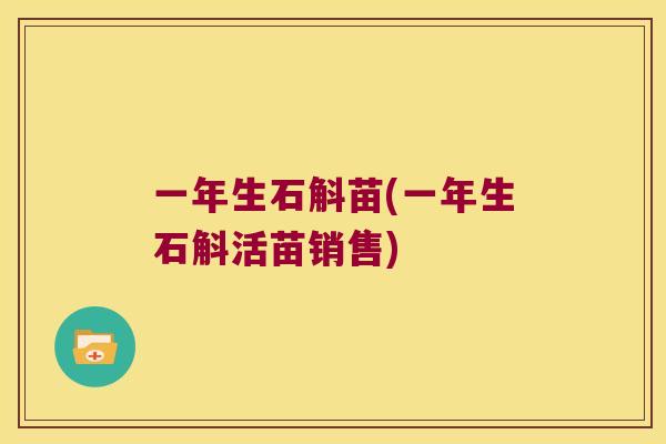 一年生石斛苗(一年生石斛活苗销售)