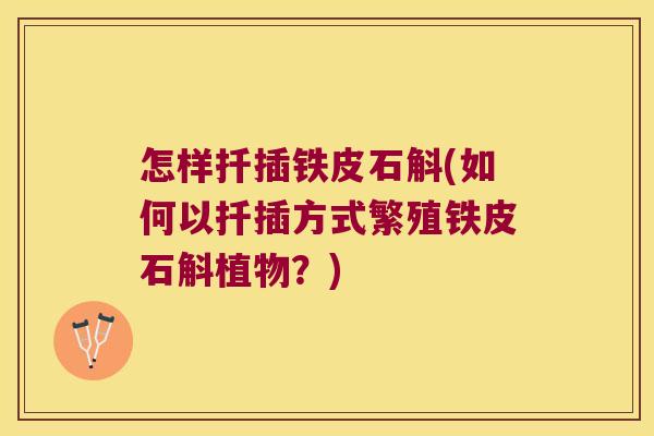 怎样扦插铁皮石斛(如何以扦插方式繁殖铁皮石斛植物？)