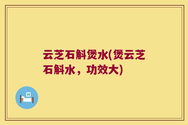 云芝石斛煲水(煲云芝石斛水，功效大)