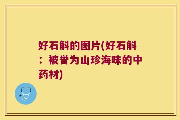 好石斛的图片(好石斛：被誉为山珍海味的中药材)