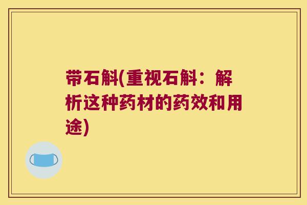 带石斛(重视石斛：解析这种药材的药效和用途)