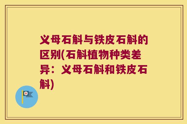 义母石斛与铁皮石斛的区别(石斛植物种类差异：义母石斛和铁皮石斛)