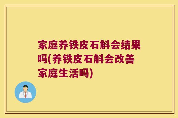 家庭养铁皮石斛会结果吗(养铁皮石斛会改善家庭生活吗) 家庭养铁皮石斛会结果吗(养铁皮石斛会改善家庭生活吗)