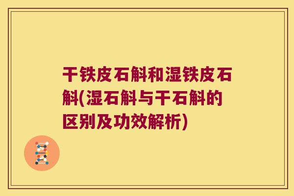干铁皮石斛和湿铁皮石斛(湿石斛与干石斛的区别及功效解析)