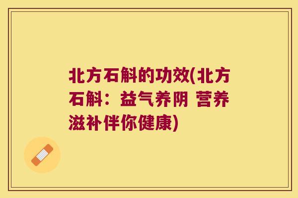 北方石斛的功效(北方石斛：益气养阴 营养滋补伴你健康)