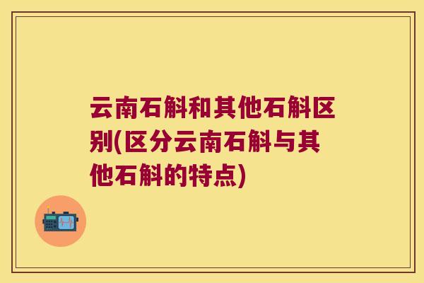 云南石斛和其他石斛区别(区分云南石斛与其他石斛的特点)