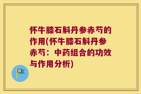 怀牛膝石斛丹参赤芍的作用(怀牛膝石斛丹参赤芍：组合的功效与作用分析)