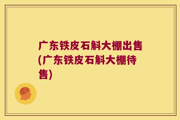 广东铁皮石斛大棚出售(广东铁皮石斛大棚待售)