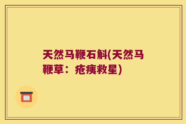 天然马鞭石斛(天然马鞭草：疮痍救星)