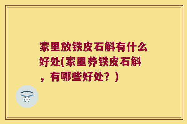 家里放铁皮石斛有什么好处(家里养铁皮石斛，有哪些好处？)