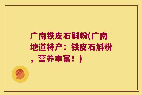 广南铁皮石斛粉(广南地道特产：铁皮石斛粉，营养丰富！)