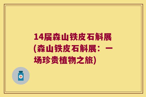 14届森山铁皮石斛展(森山铁皮石斛展：一场珍贵植物之旅)