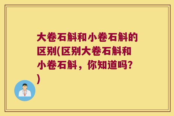 大卷石斛和小卷石斛的区别(区别大卷石斛和小卷石斛，你知道吗？)